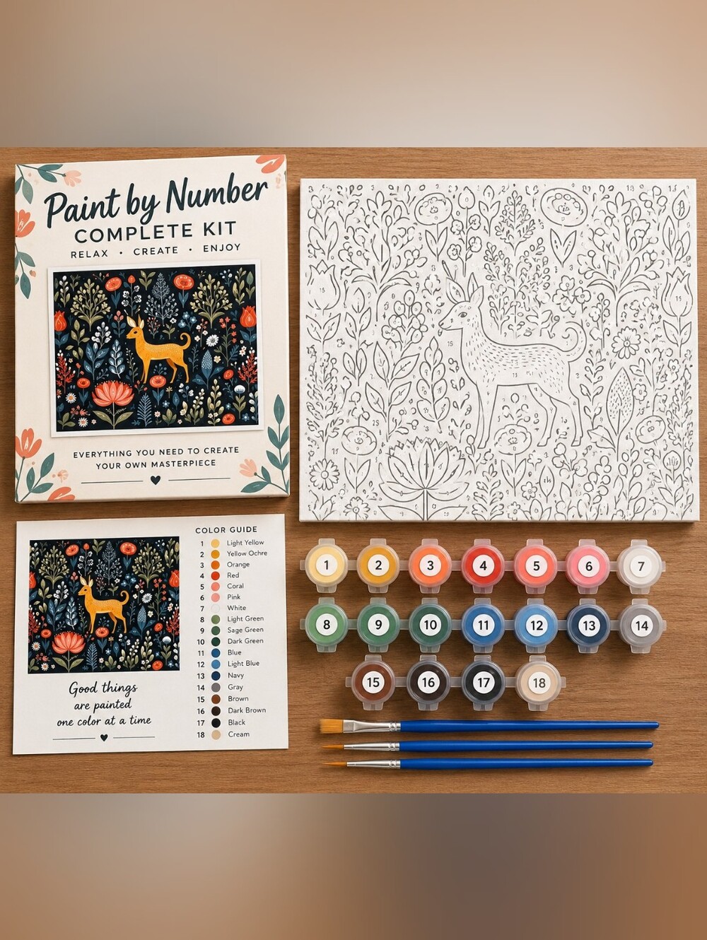 Craftoria "Whimsical Gardens" Paint-by-Number Kit
